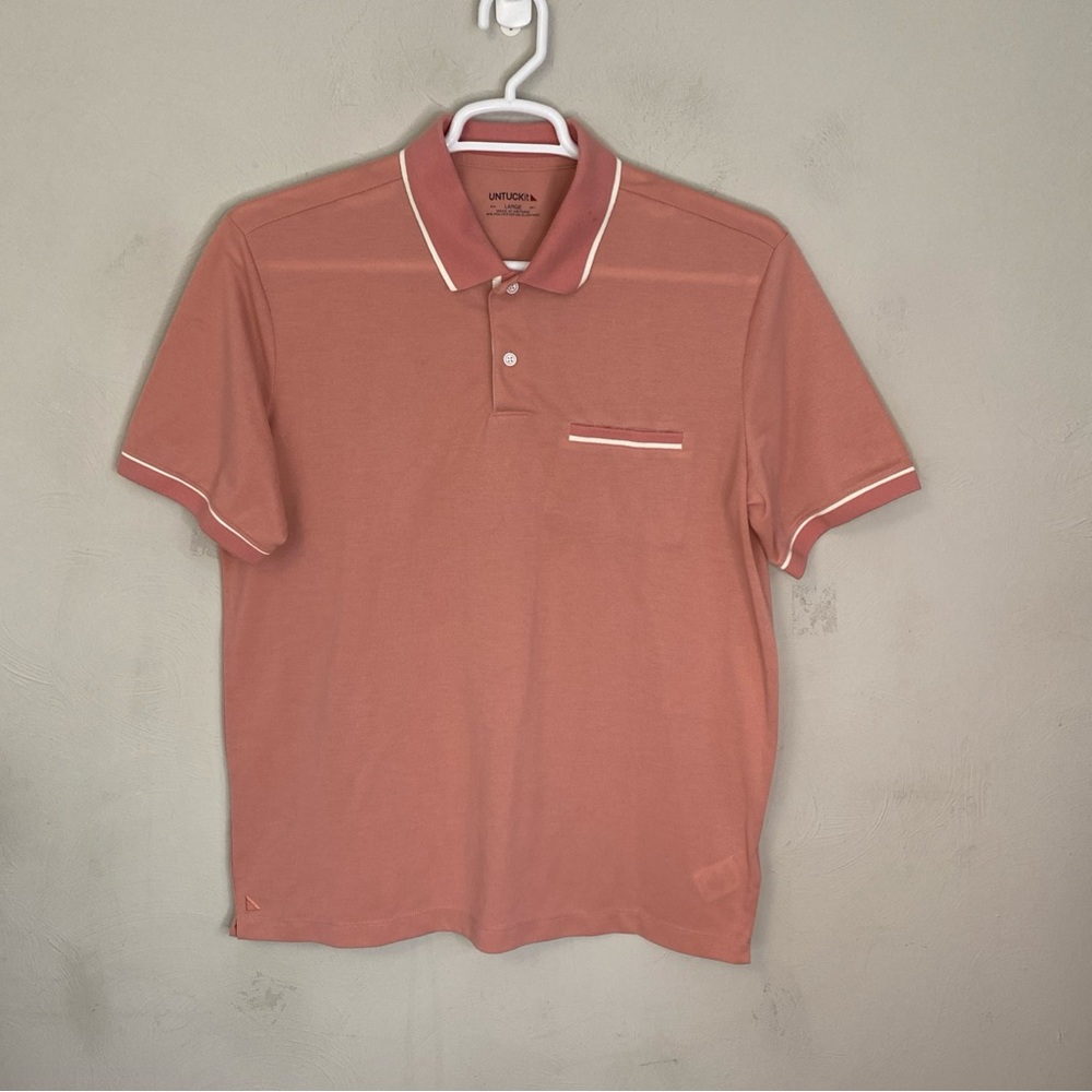 UNTUCKit Men's Pink Polo Shirt Caesar Large